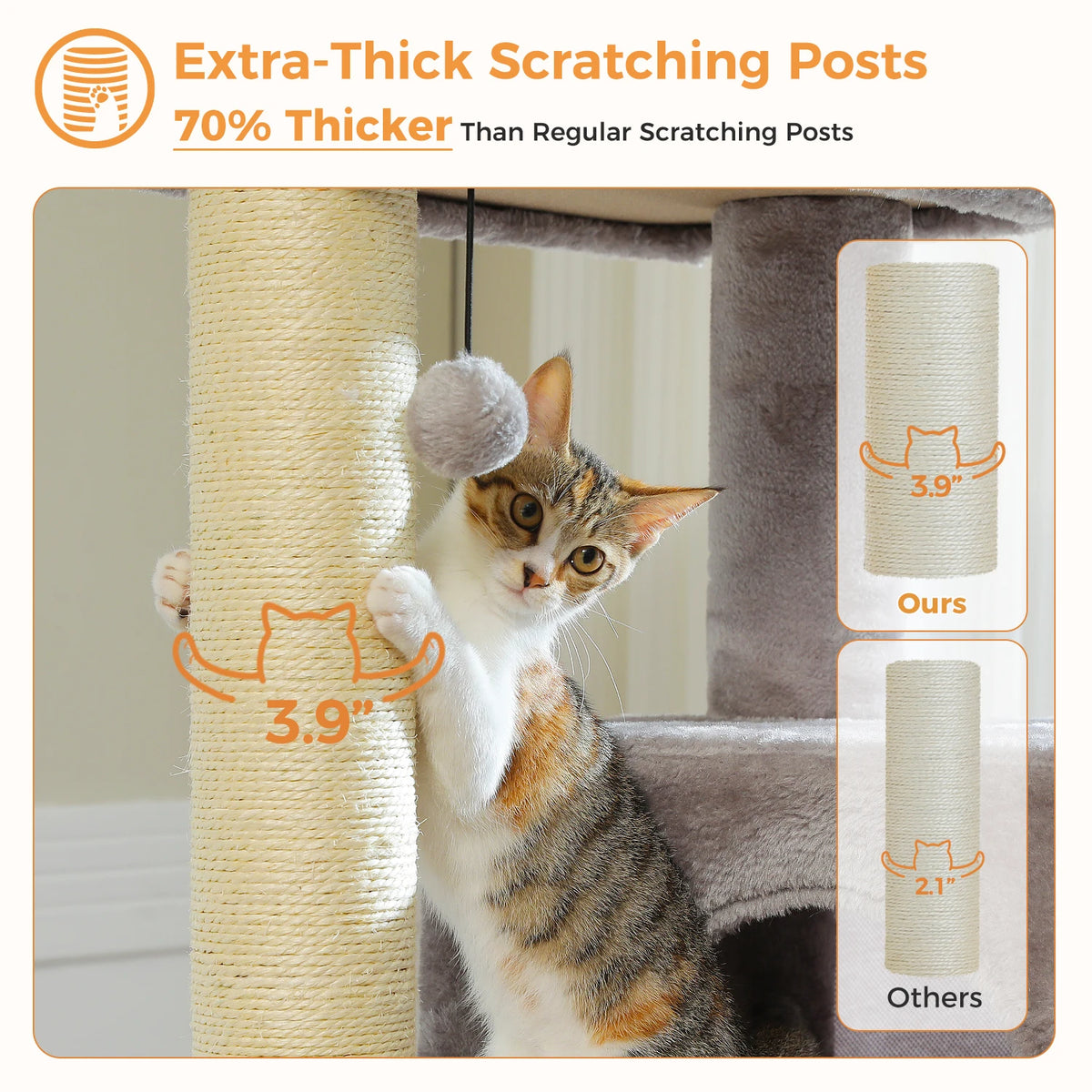 147cm Cat Tree with Large Condo & Hammock
