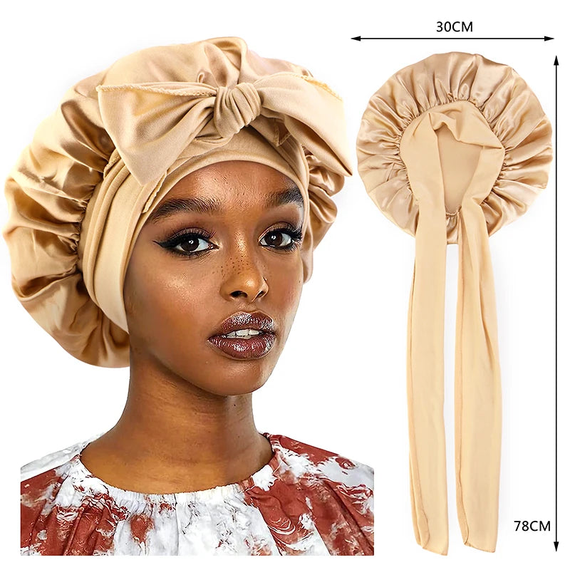Women's Wide-Band Satin-Look Sleep Bonnet