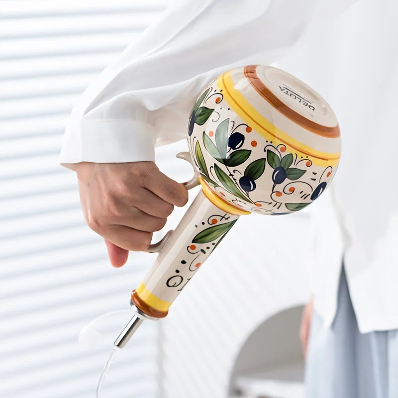 Decorative Ceramic Oil and Vinegar Dispenser