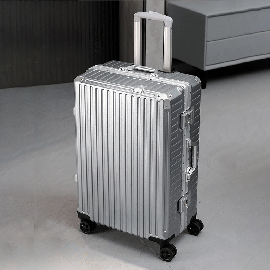 Trolley Luggage 20 24 26 28" Aluminum Frame Rolling Luggage Case USB Travel Suitcase on Wheels Combination Lock Carry on Luggage Whispering Desires Shoppe