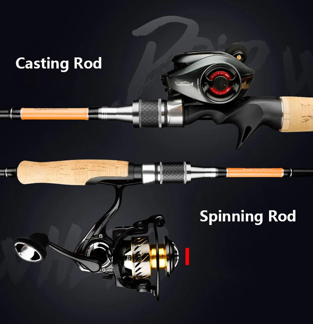 Carbon Fishing Rod with Two Tips — 1.8, 2.1 or 2.4 m