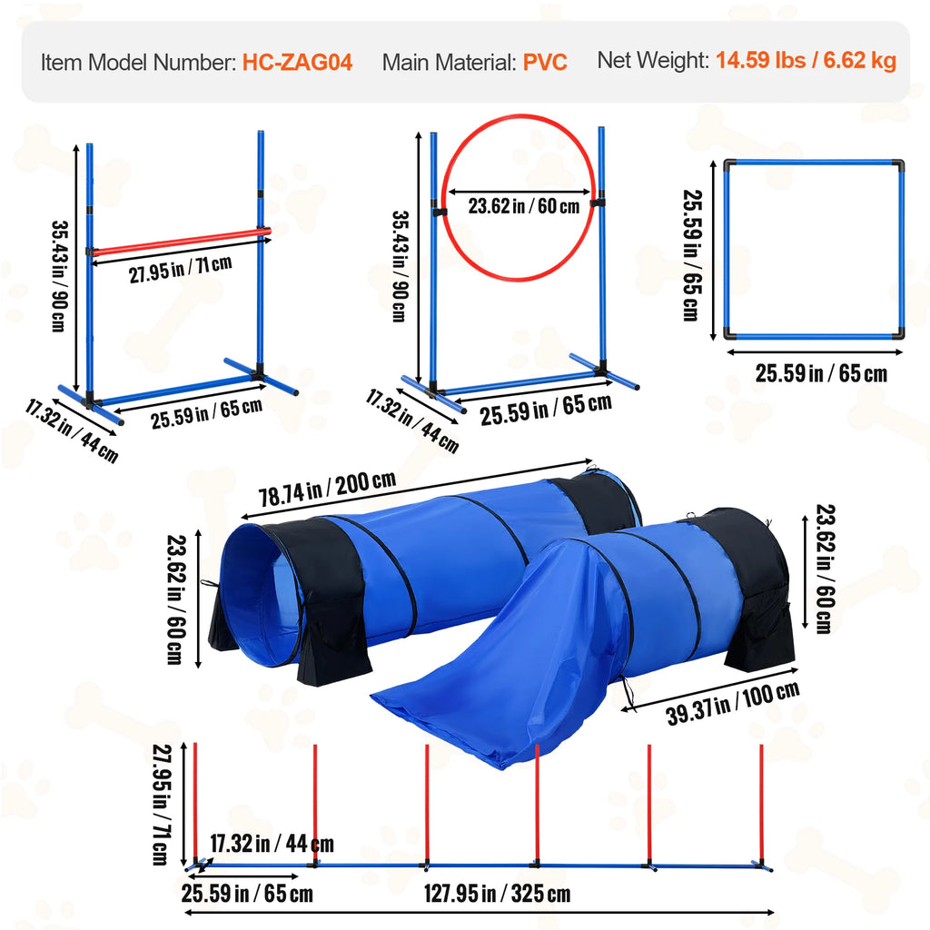 SucceBuy Four-Piece Dog Agility Training Set