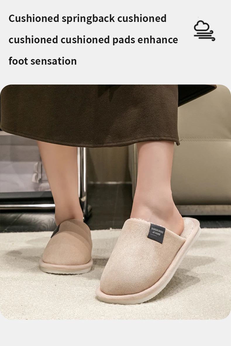 Men’s Faux-Suede Plush Indoor Slippers