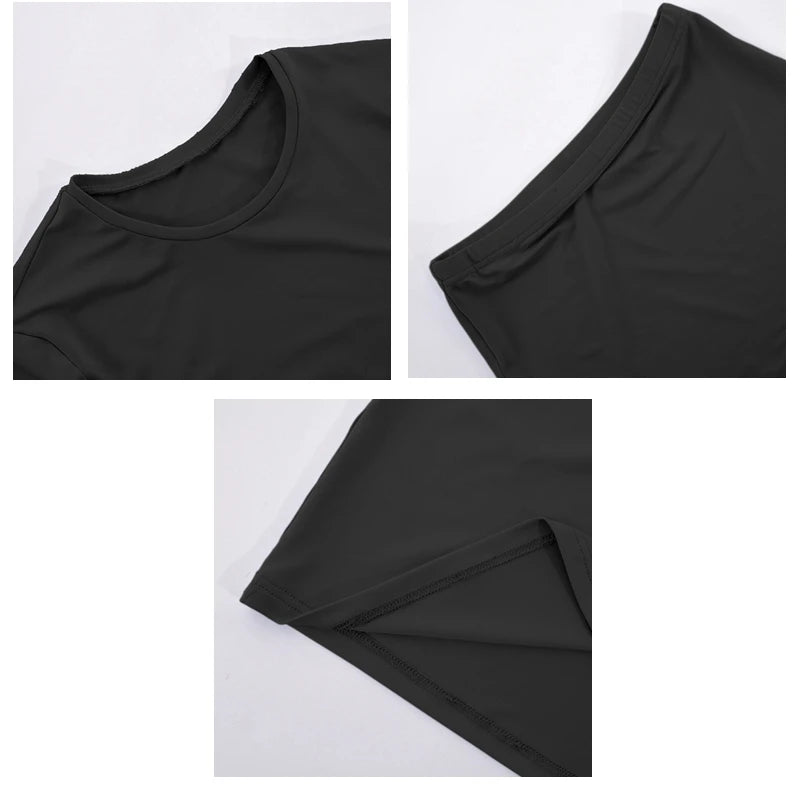 Long-Sleeve Crop Top & Mid-Calf Skirt Set