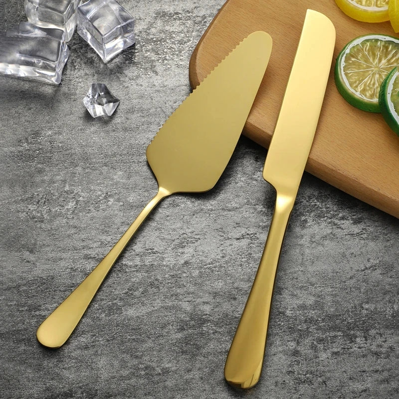 Venlohome Stainless Steel Cake Knife and Server