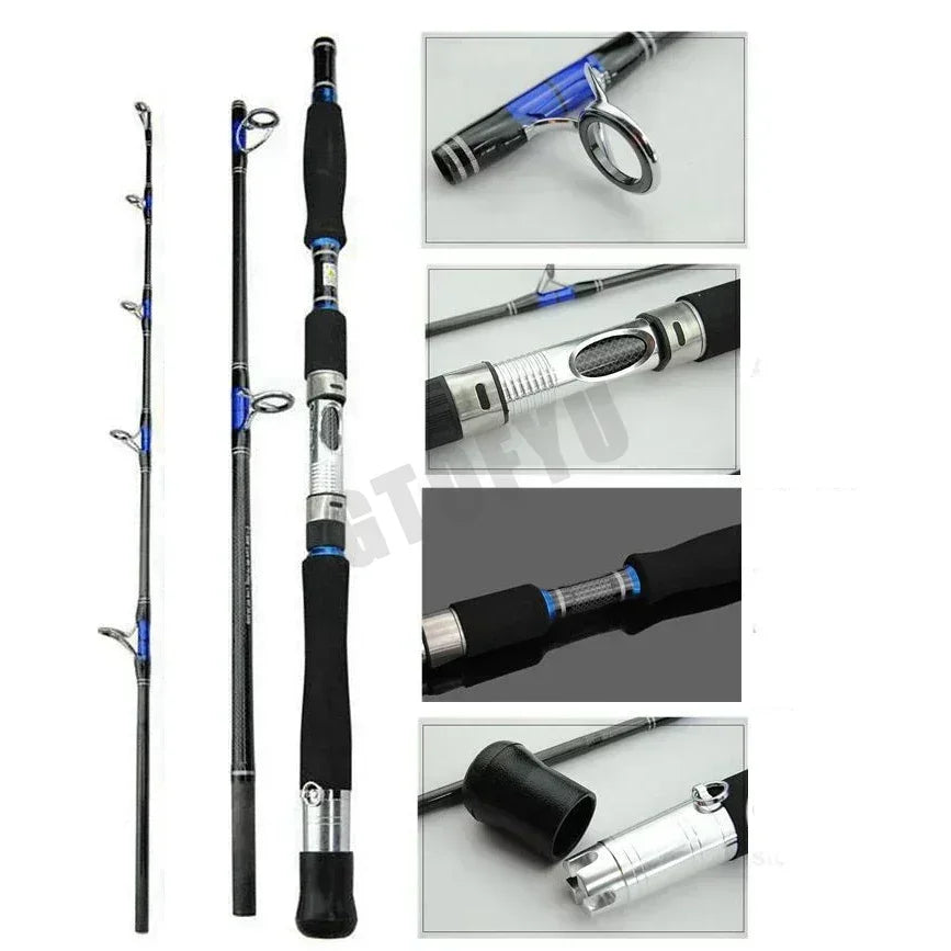 Three-Piece Carbon Boat Rod — 1.8 or 2.1 m