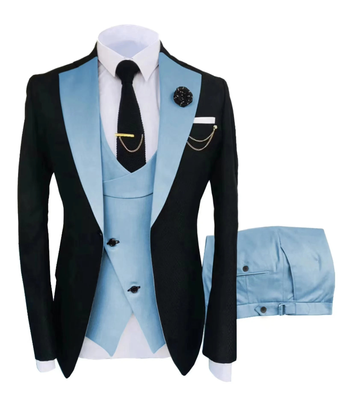 Men's Three-Piece Wedding Suit – Jacket, Vest & Pants