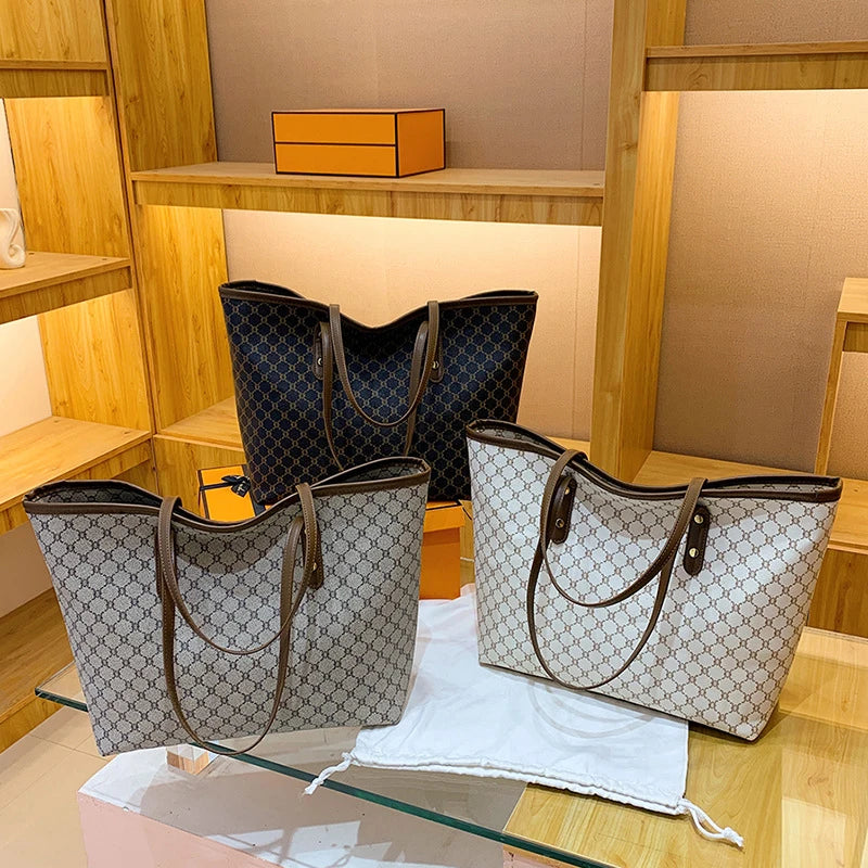 Women's PU Shoulder Tote with Zipper Closure