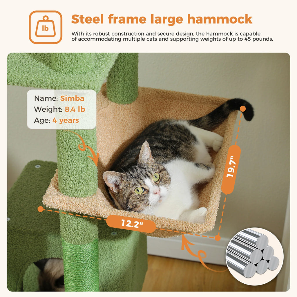 Multi-Level Cat Tree with Scratching Posts, Cozy Condo, Hammock, Large Cat Tower for Indoor Cats, Cat Scratching Board, Cat Toys Whispering Desires Shoppe