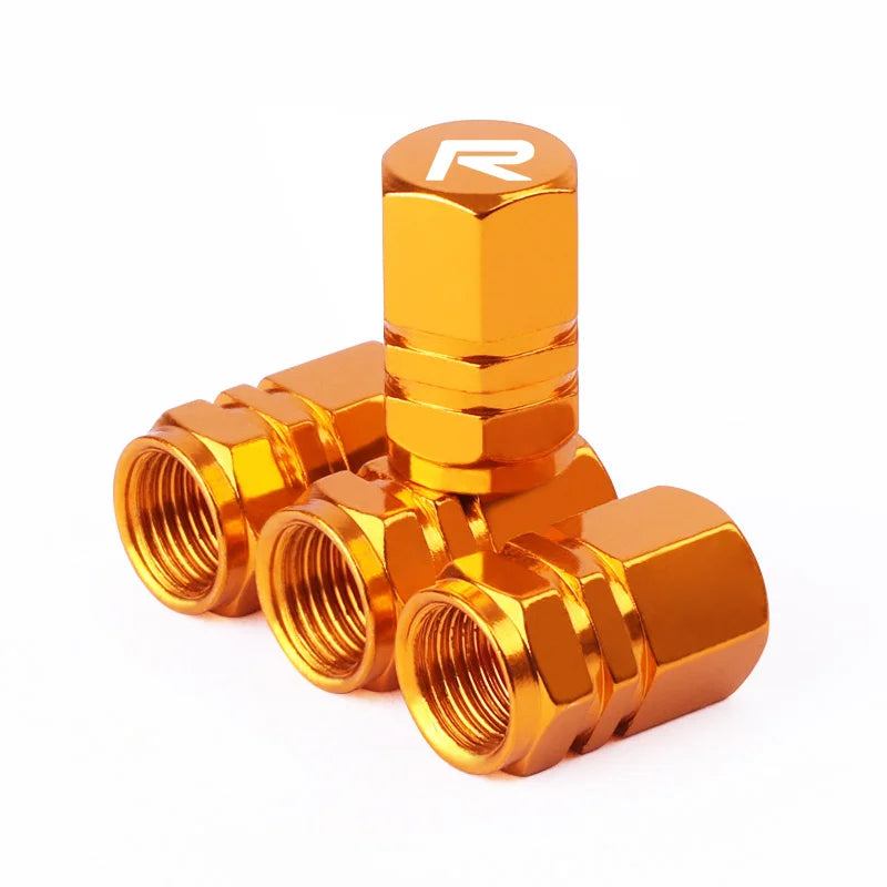 Aluminum R-Emblem Tire Valve Caps – Set of 4