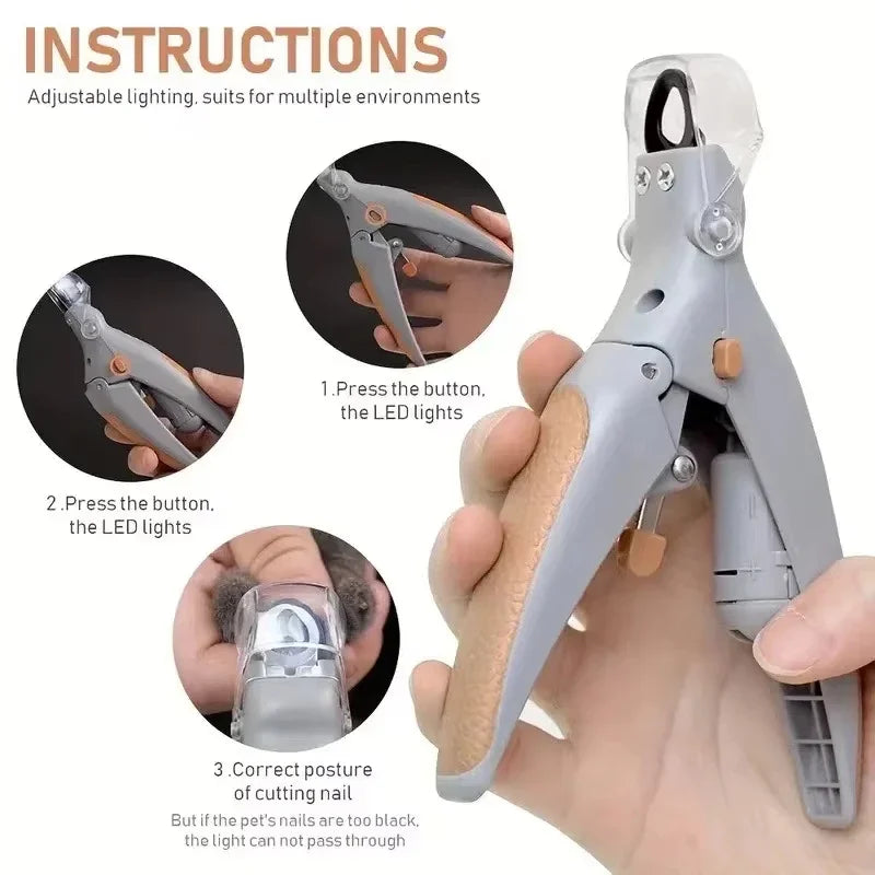 LED Pet Nail Clippers with 5X Magnifier