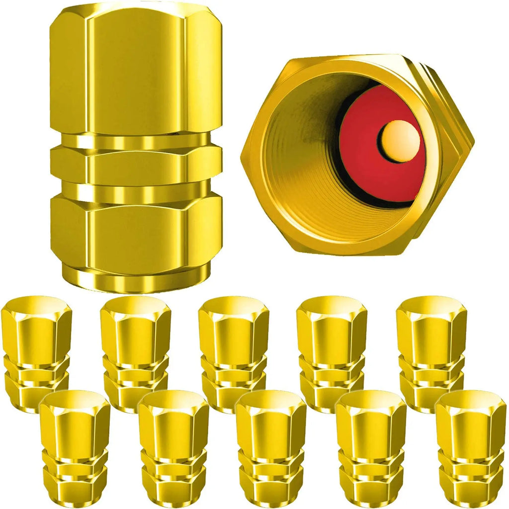 Aluminum Tire Valve Caps with Rubber Seals – Set of 4