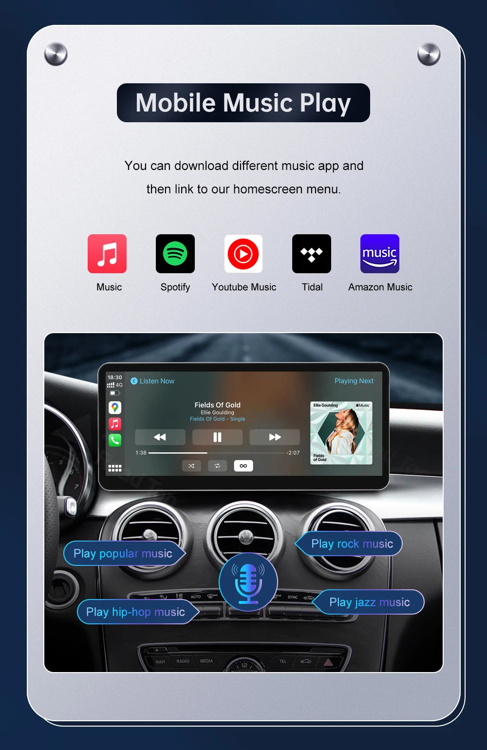 Road Top CarPlay Display for Mercedes-Benz NTG5.0