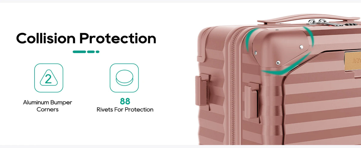 20 inch Front-opening Carry-on Luggage Suitcase with Cup Holder, TSA Lock, Spinner Wheels Whispering Desires Shoppe