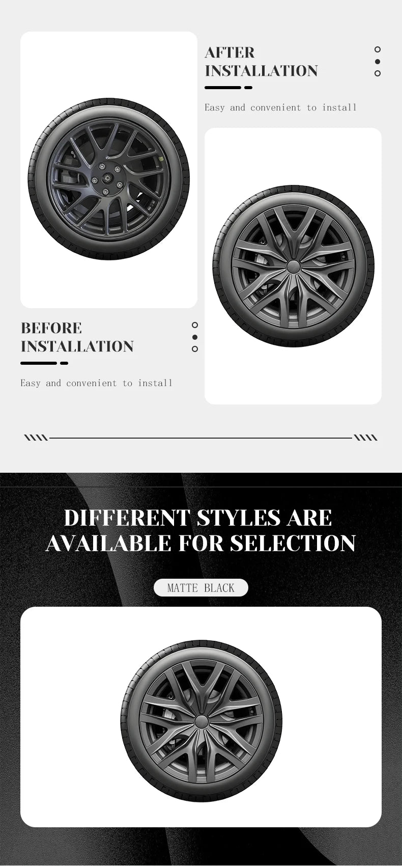 TSLLUG 18-Inch Wheel Covers for Tesla Model 3 Highland – Set of 4