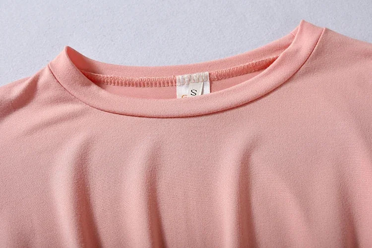 Women's Solid-Color Two-Piece Casual Outfit
