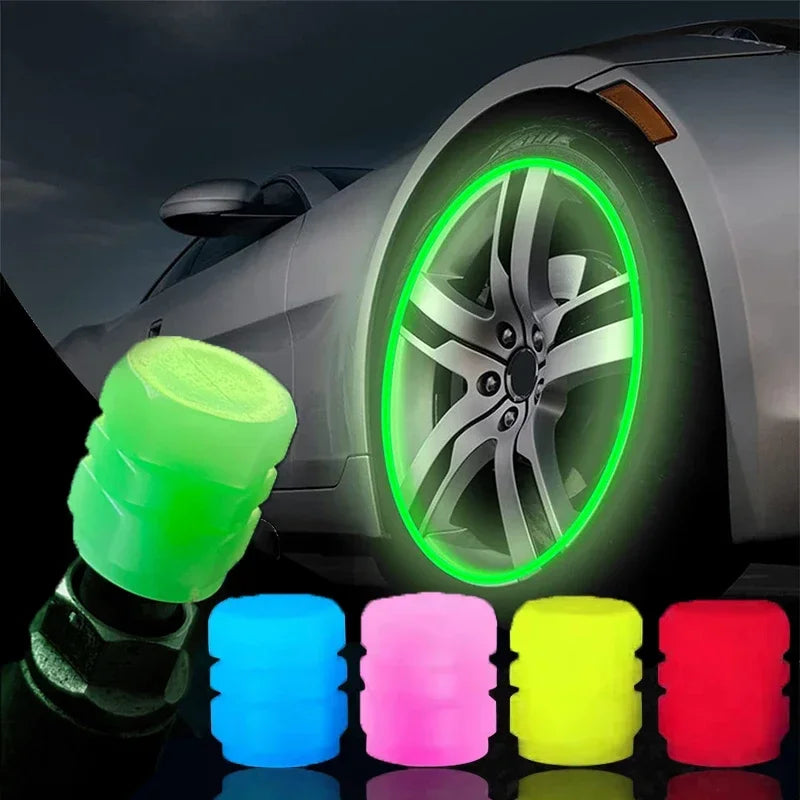 Luminous ABS Tire Valve Caps – Set of 4