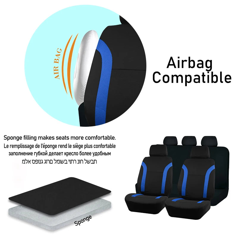 AUTO PLUS Two-Tone Polyester Seat Covers