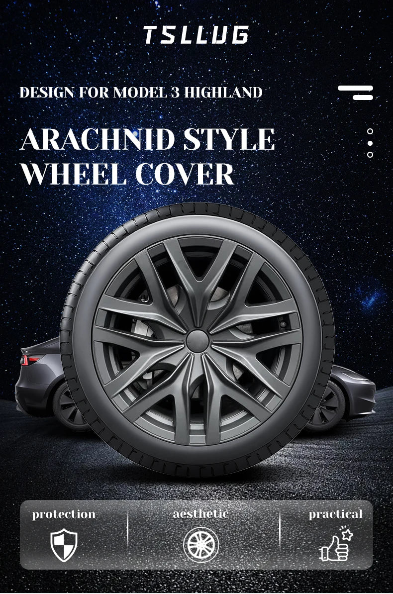 TSLLUG 18-Inch Wheel Covers for Tesla Model 3 Highland – Set of 4