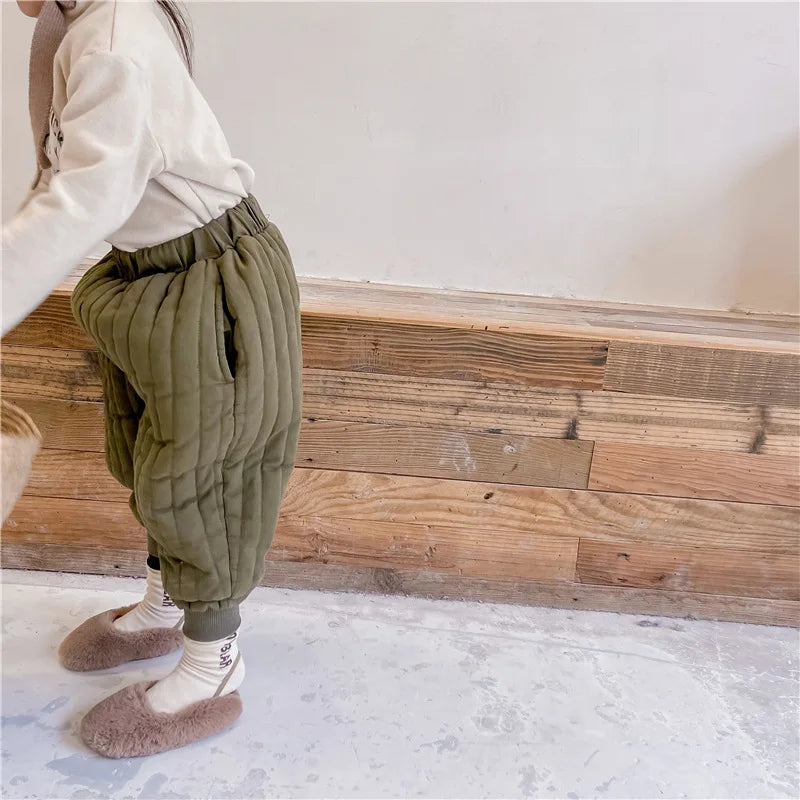 Children's Clothing From 2 To 7 Years Winter Kids Warm Cotton-Padded Trousers Baby Girls Thick Pants Toddler Boys Wear Clothes Whispering Desires Shoppe