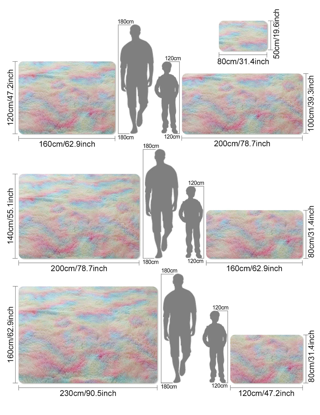 Soft Gradient Polyester Area Rug