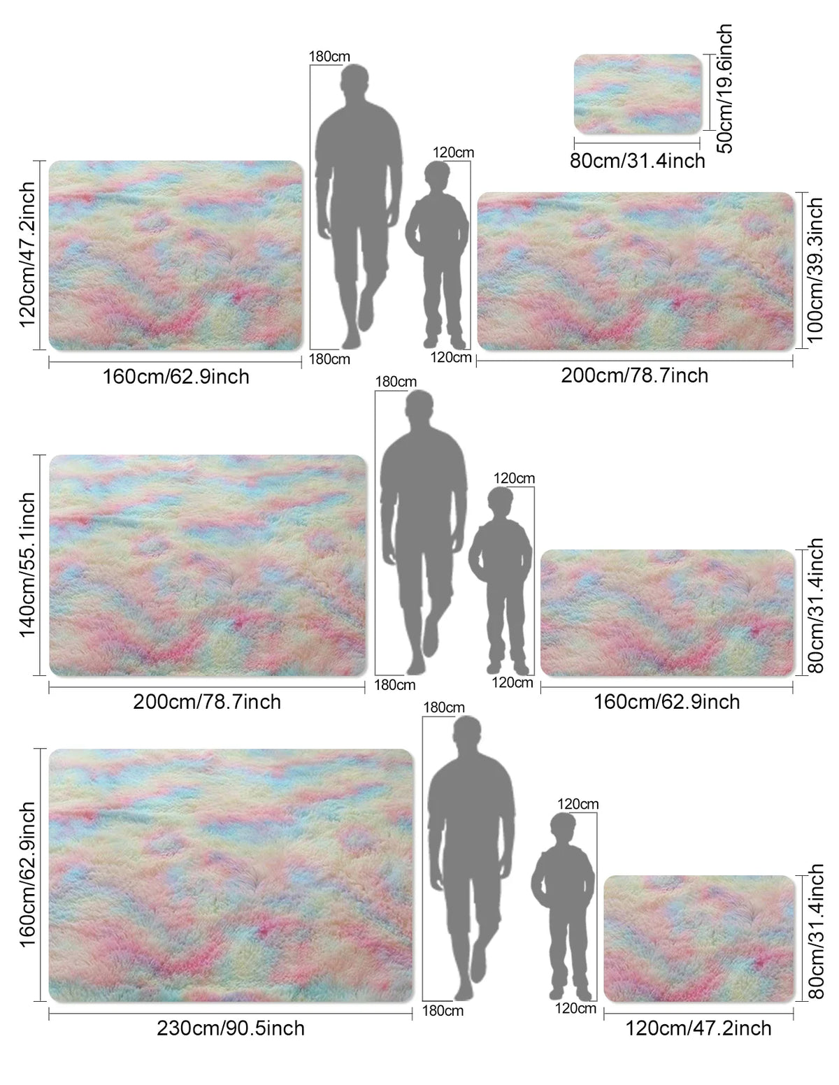 Soft Gradient Polyester Area Rug