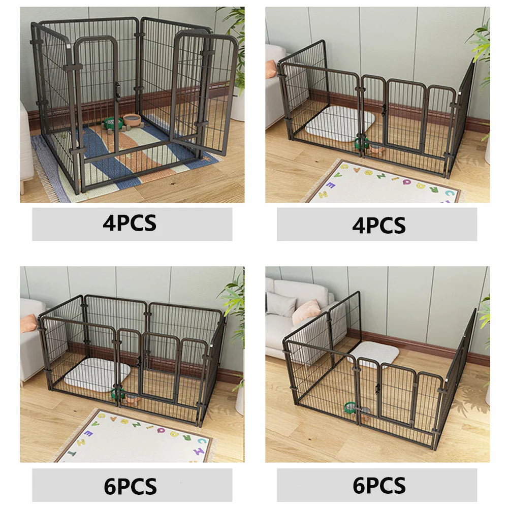 60x60cm/70x80cm 6 Panels Dog Fence Playpen Foldable Puppy Exercise Kennel Teddy Animal Escape Barrier Heavy Duty Cage for Dog Cat Rabbit Pet Whispering Desires Shoppe