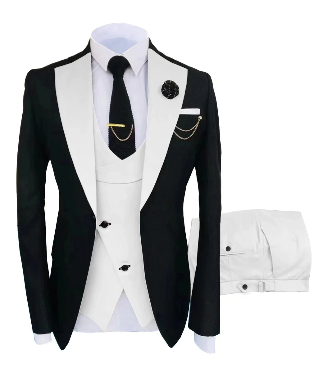 Men's Three-Piece Wedding Suit – Jacket, Vest & Pants