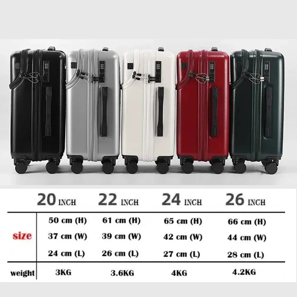 BunnyFly 20-inch Lightweight Carry-on Business Suitcase with Cup Holder Stylish Compact Luggage for Travel Whispering Desires Shoppe