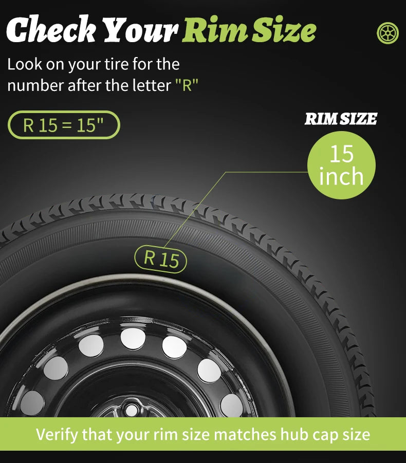 MOTENIO 15-Inch Wheel Covers – Set of 4