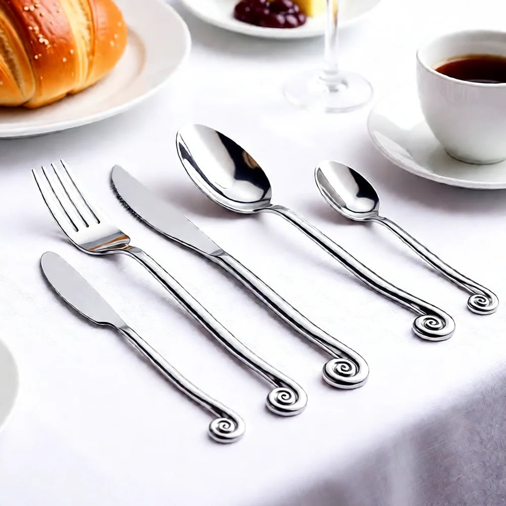 LUCF Snail-Handle Stainless Steel Flatware