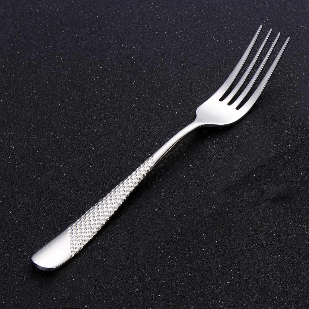 Hammered-Handle Stainless Steel Dinner Forks