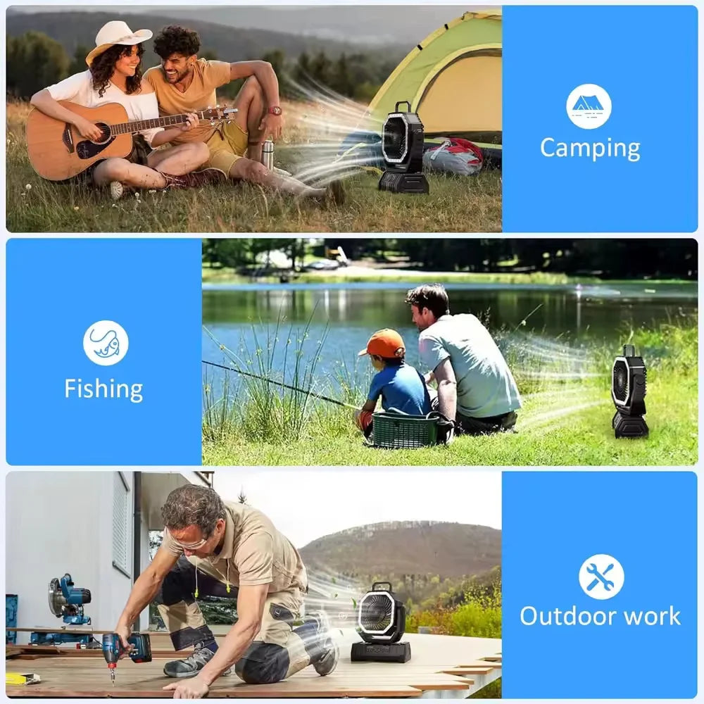 Rechargeable Clip-On Portable Fan with LED Light