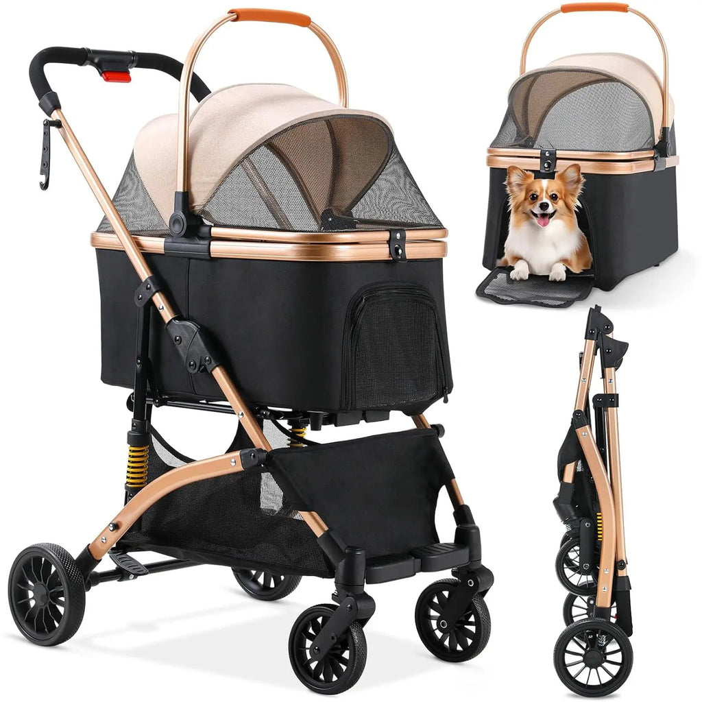 Two-in-One Folding Pet Stroller & Carrier