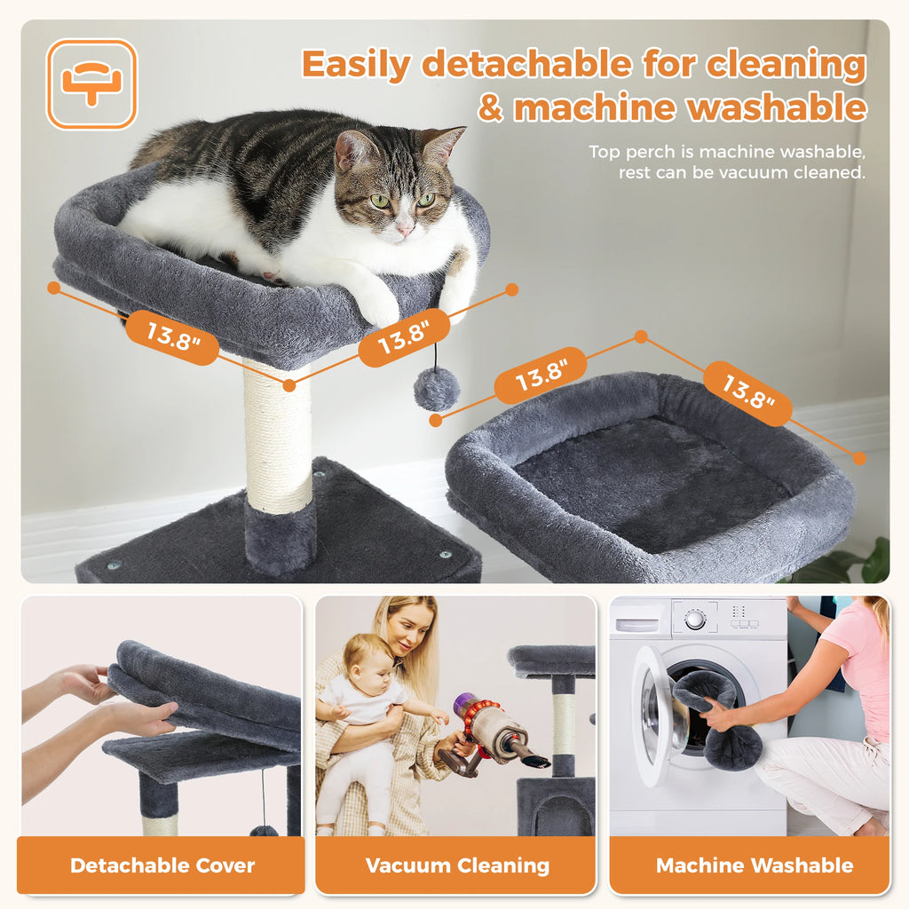 Multi-Level Cat Tree with Scratching Posts, Cozy Condo, Hammock, Large Cat Tower for Indoor Cats, Cat Scratching Board, Cat Toys Whispering Desires Shoppe