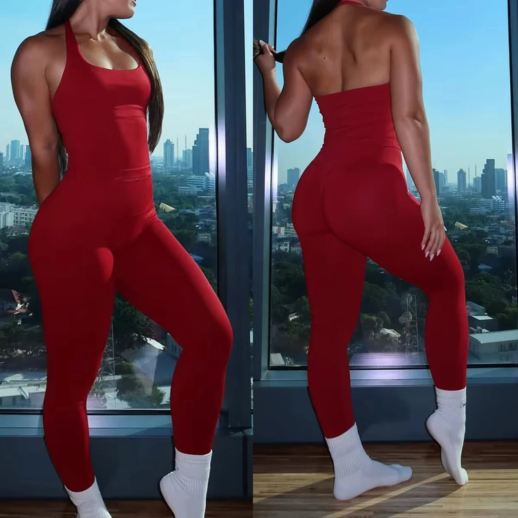 Halter Workout Top & Shorts Set Options