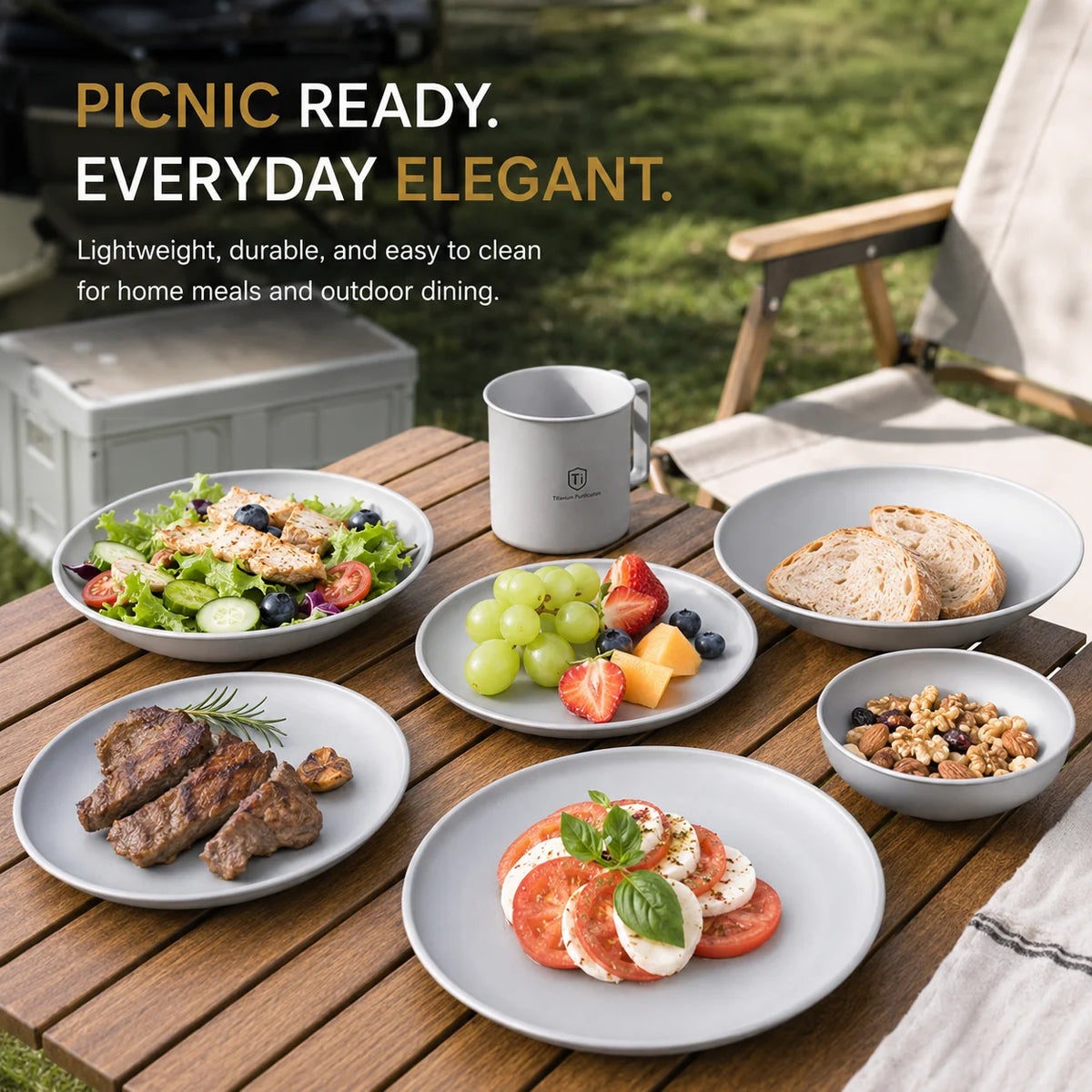 PGY Stackable Stainless Steel Camping Plates