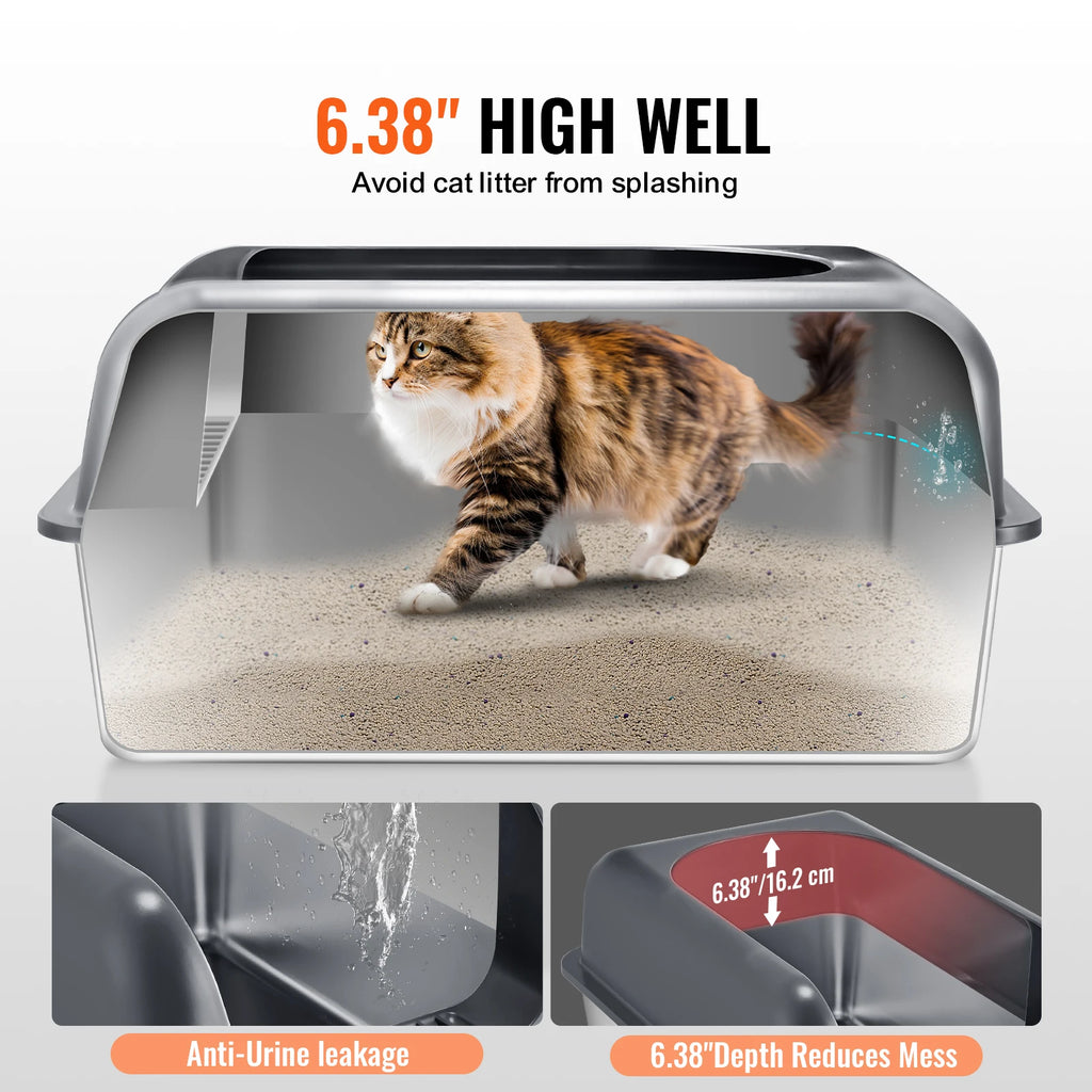 SucceBuy XM-0012 Stainless Steel Cat Litter Box