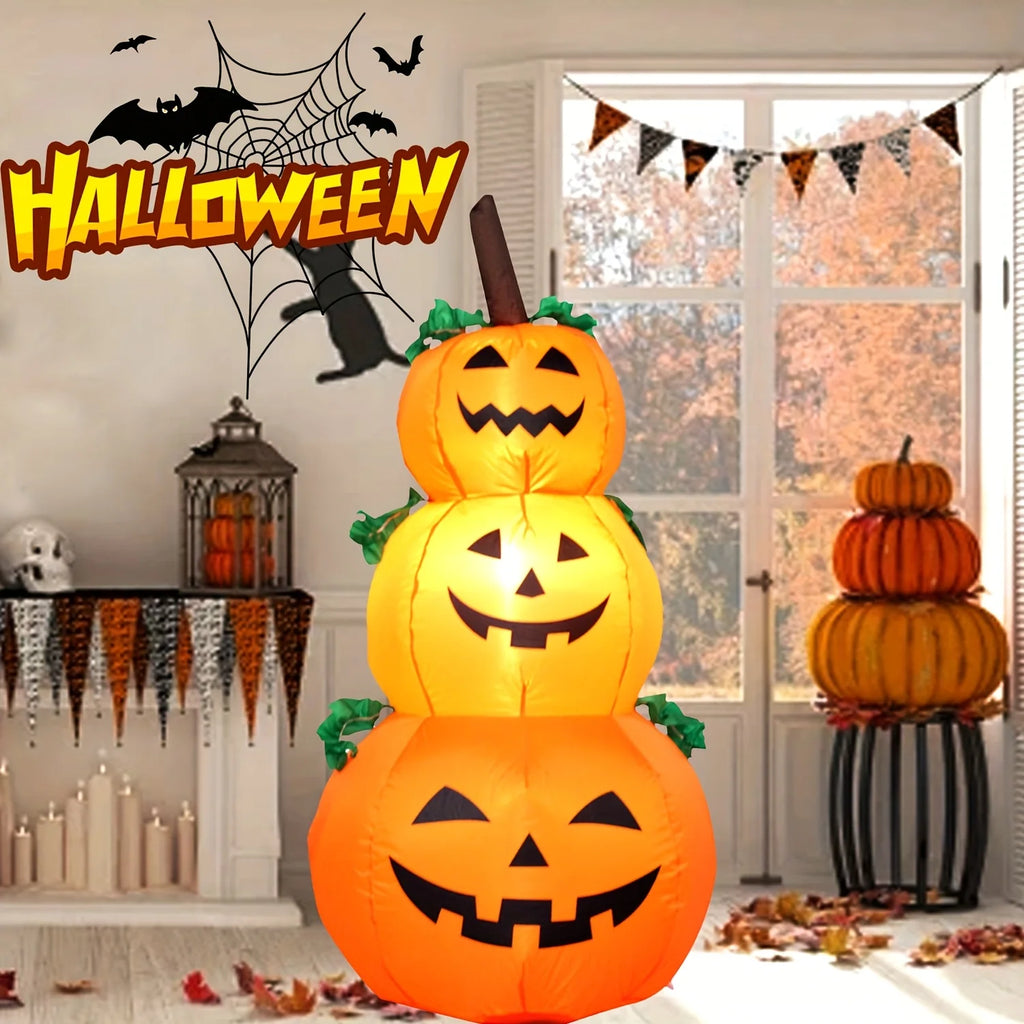 3.9-Foot LED Stacked Pumpkin Inflatable
