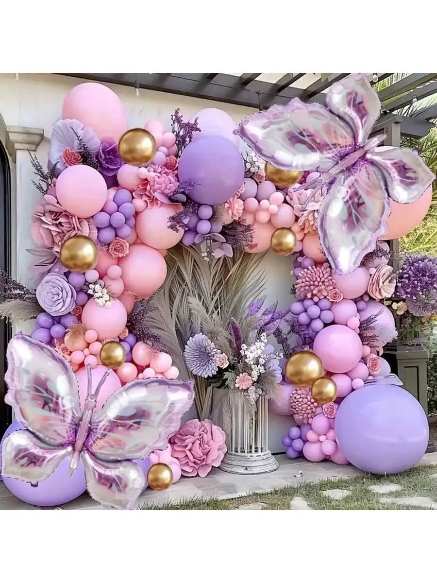 Purple Butterfly Balloon Garland Kit, 172 Pieces
