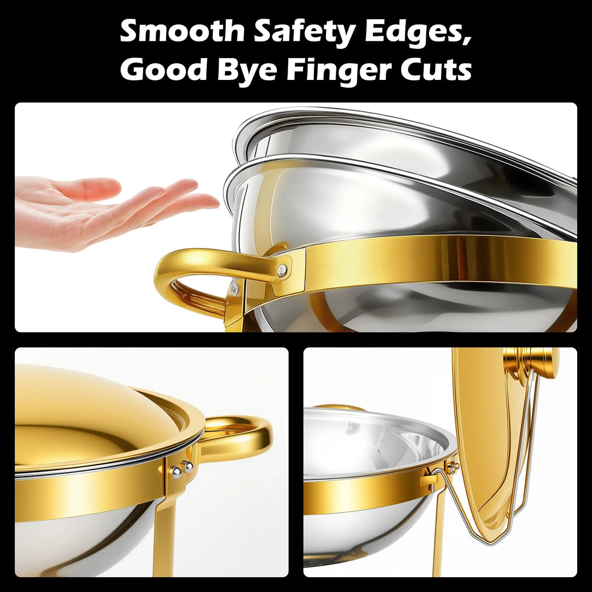 Round Stainless Steel Chafing Dishes — Assorted Packs
