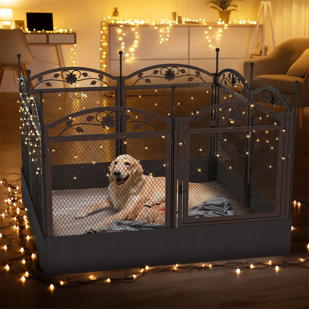 BINGOPAW Eight-Panel Metal Dog Playpen with Mat