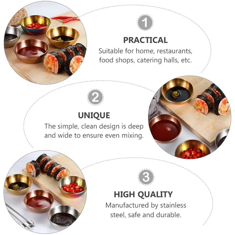 Simbuid Stainless Steel Sauce Dishes — 2 or 4 Pack