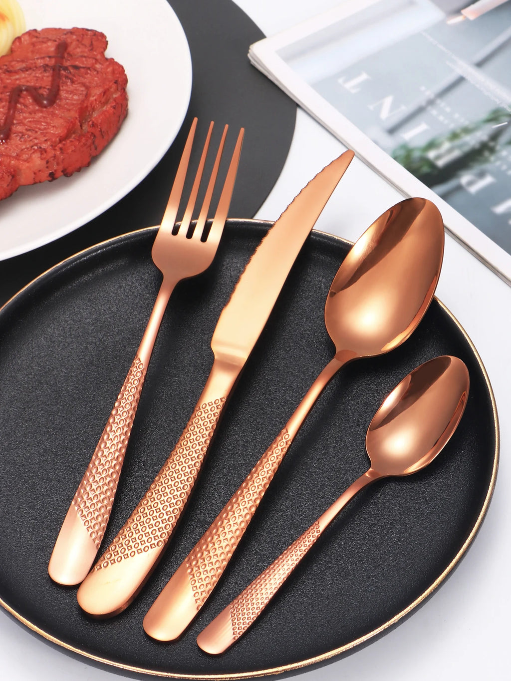 Star Diamond Stainless Steel Flatware — 24 Pieces