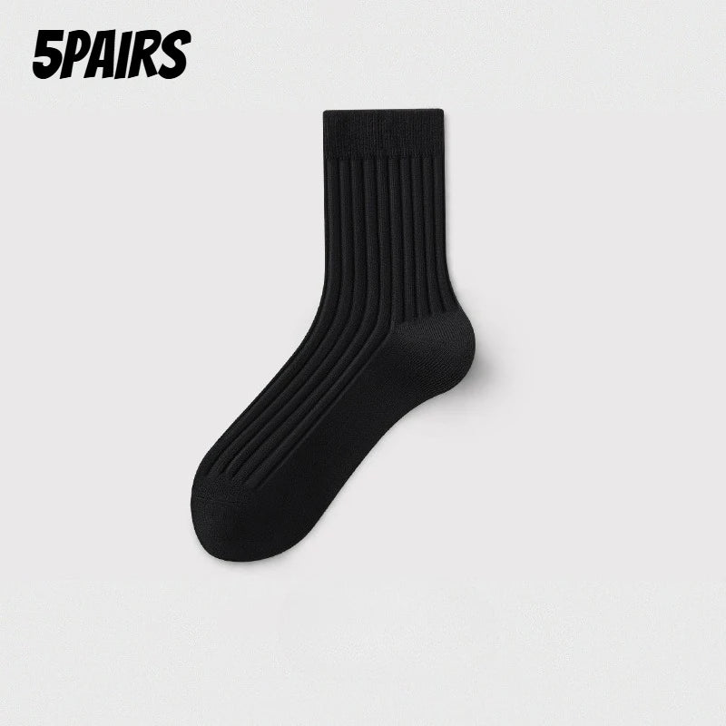 Men's Mid-Calf Casual Socks – 5 Pairs