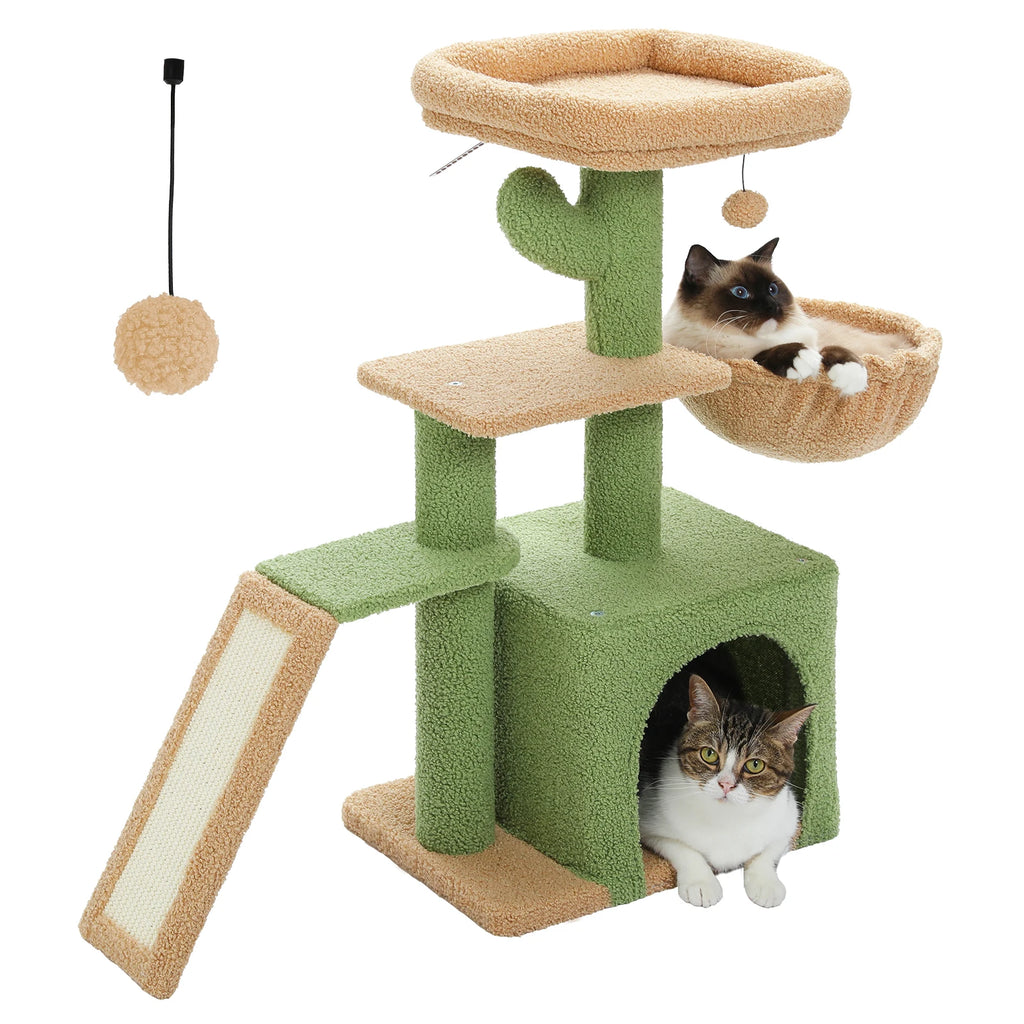 Compact Cat Tree with Removable Perch & Hammock