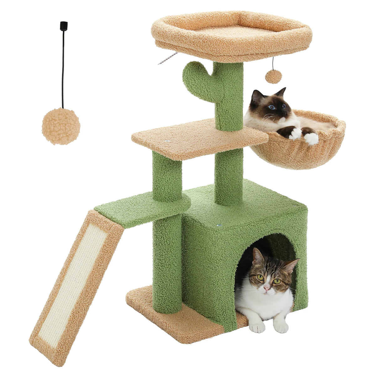 Compact Cat Tree with Removable Perch & Hammock