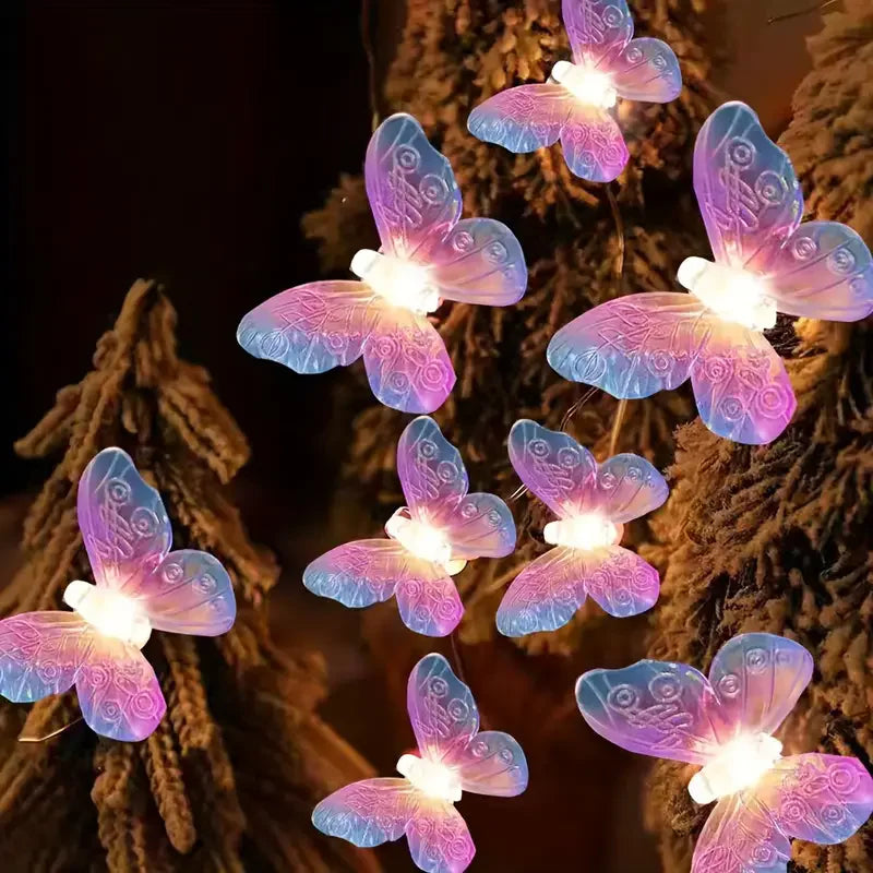 Butterfly LED String Lights, USB & Battery Options