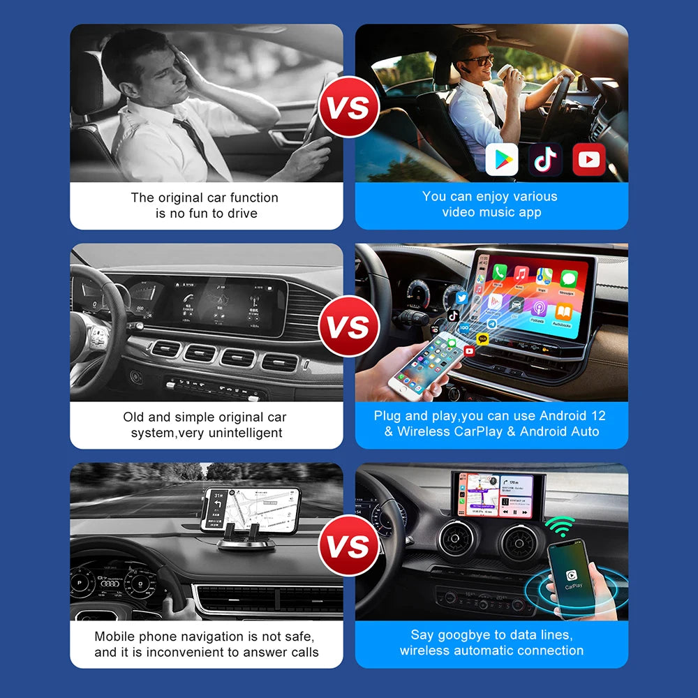 LEXXSON Wireless CarPlay & Android Auto AI Box