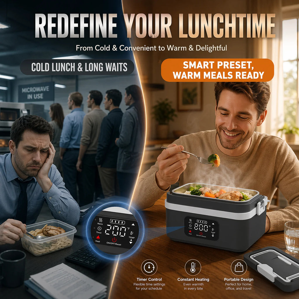 Cordless Rechargeable Heated Lunch Box – 1L, 60W